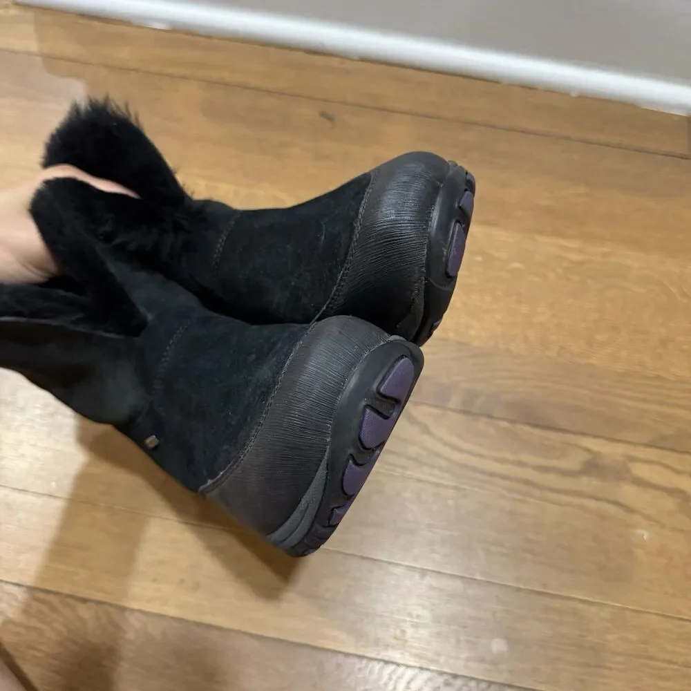 Dansko Priscilla Black Suede Winter Waterproof Slip Resistant Boots Women Sz 39